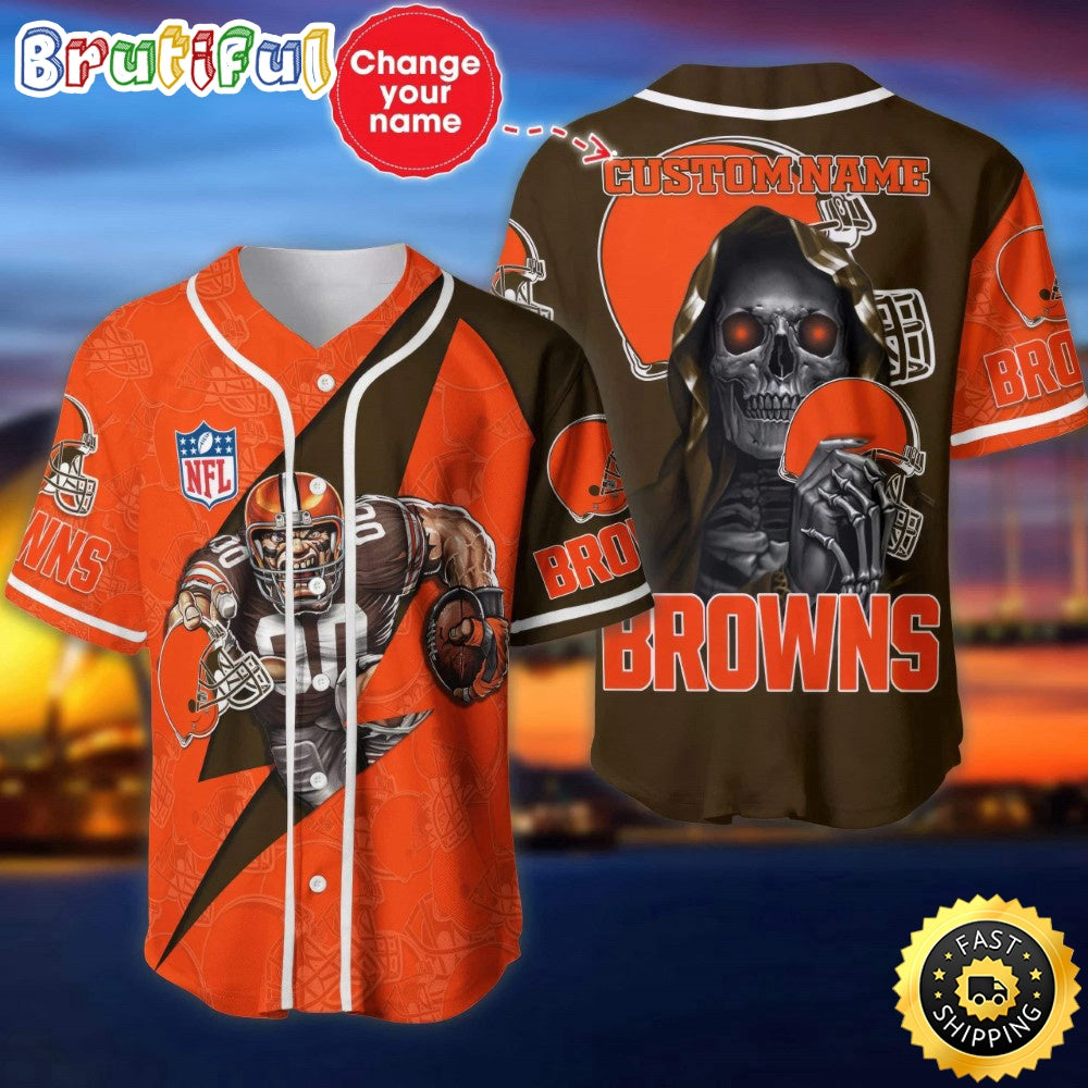 Custom Name NFL Cleveland Browns Baseball Jersey The Reaper Shirts