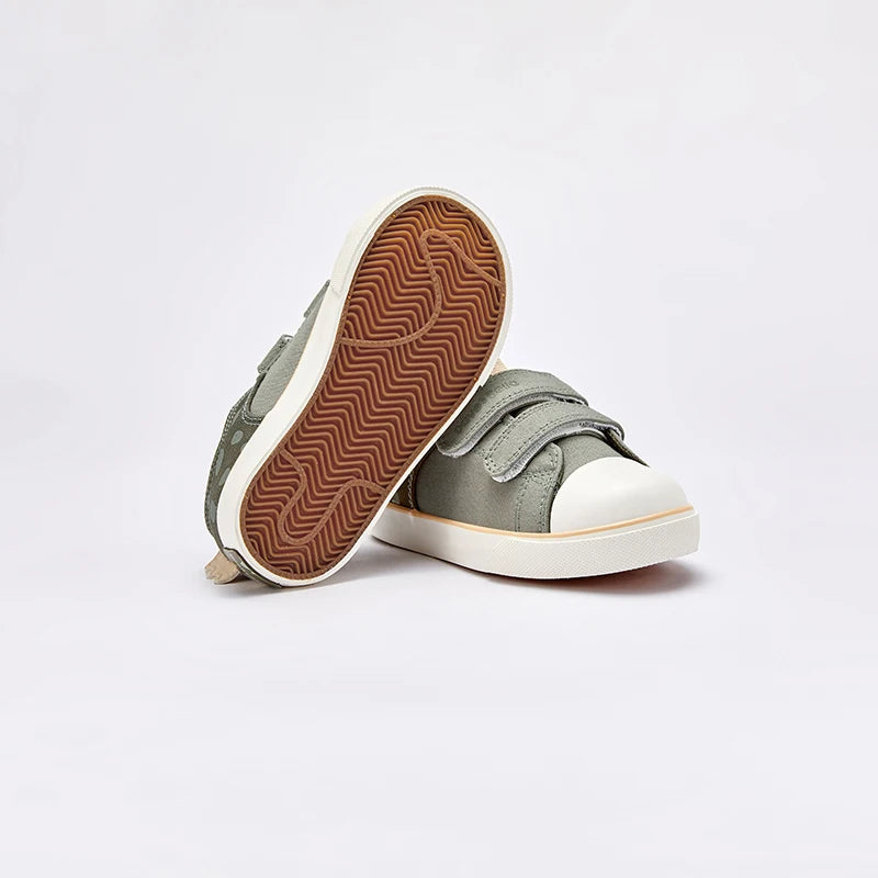 Dave Bella Kids Shoes for Girl Spring Autumn Baby Canvas Shoes Girls Casual Gray Green Non-slip Boys Shoes DB1248515