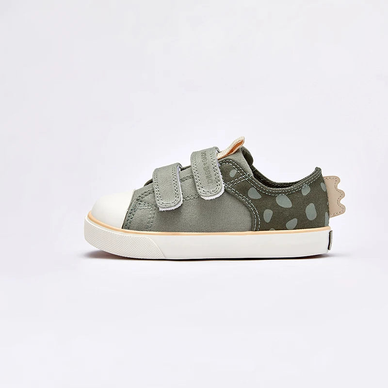 Dave Bella Kids Shoes for Girl Spring Autumn Baby Canvas Shoes Girls Casual Gray Green Non-slip Boys Shoes DB1248515