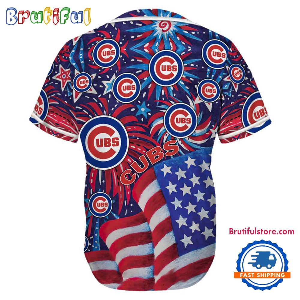 Chicago Cubs USA Flag Independence Day Baseball Jersey, Sport Team 4th of July Jersey