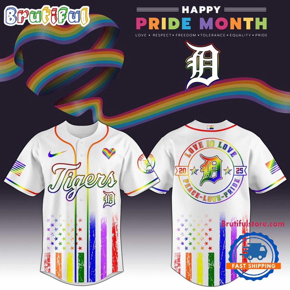 Detroit Tigers 2025 Happy Pride Month Limited Edition Baseball Jersey
