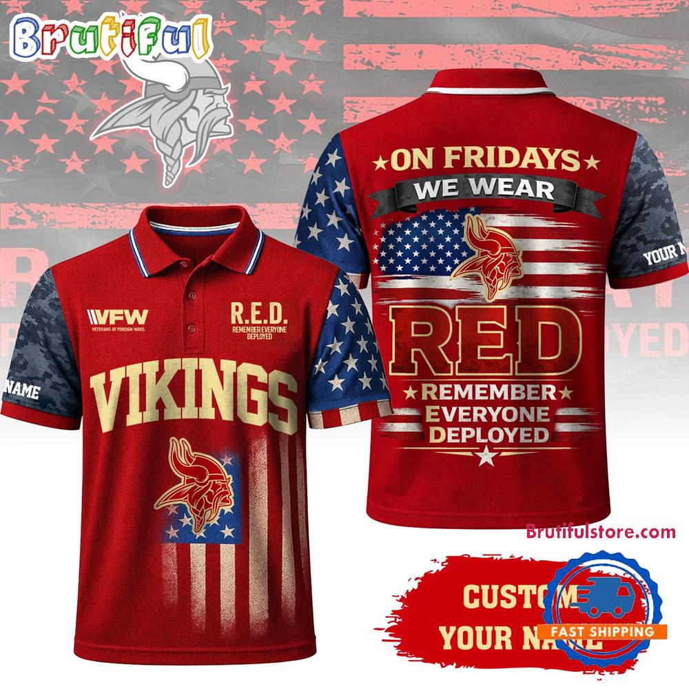 Minnesota Vikings 2026 NFL Red Friday Limited Edition Polo Shirt