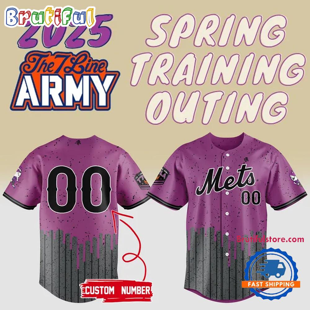 New York Mets 2025 The 7 Line Army Spring Training Outing Custom Jersey Shirt